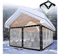 Outdoor Vinyl Curtains for Patio, Pergola, Porch, Gazebo, Waterproof Pergola Side Panels Plastic Tarpaulin Vinyl Patio Enclosure Panels (Size : 6x6ft/1.8x1.8m)