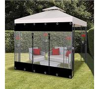 Outdoor Vinyl Curtains with Clear Tarpaulin Panel, Weatherproof Grommet Curtains for Patio, Pergola, Porch, Gazebos (19.68x8.86ft/6x2.7m) - Durable, UV Resistant, Privacy Shield