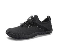 Outdoor Wading Shoes Summer Beach Quick-Dry Aqua Shoes Outdoor Lighten Upstream Wading Footwear Sturdy Water Shoes(Black,46)