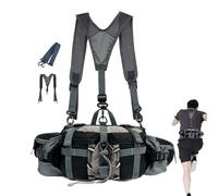 Outdoor Waist Bag - Adjustable Hydration Belt, Reflective Strap Adaptation | Breathable Mesh Fina, Secure Bottle Sleeve with Zipper Pocket for Hiking, Running, C, Black, riferimento alla