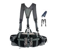 Outdoor Waist Bag - Waterproof Pack, Pouch | Adjustable Hiking Funny, Camping Walking Travel Gear Hunter Climber Backpacking Trail Sport Kit Shoulder Strap Utility Belt for Running, Black