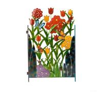 Outdoor Wall Art Metal Butterfly Flower Decor for Stylish Garden Spaces, Resistant to Weather Elements (C)