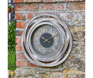 Outdoor Wall Clock Sundial Weatherproof Quartz 55cm - Smart Garden Decor
