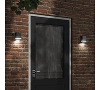 Outdoor Wall Light 2-Pack Black Stainless Steel PC Diffuser 9.5x7.5x15cm IP44 x2