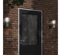Outdoor Wall Light 2pcs Silver Stainless Steel IP44 Weatherproof 15x15x33.5cm [EEK: A+++]