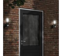 Outdoor Wall Light Black 15.5x15.5x28cm Stainless Steel PC PIR Sensor IP44 range