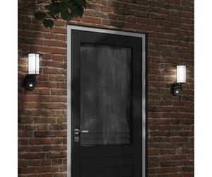 Outdoor Wall Light Black 19x19x31cm Stainless Steel PC Motion Sensor IP44 2pcs