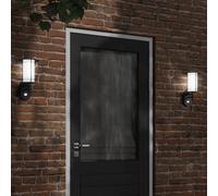 Outdoor Wall Light Black 19x19x31cm Stainless Steel PC Motion Sensor IP44 2pcs