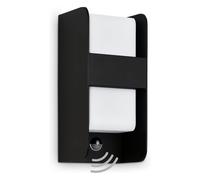 TELEFUNKEN - Outdoor lamp with Motion Sensor, Wall lamp IP44, Twilight Sensor, E27, Black-White, 255 x 120 x 115 mm (L x W x H) (321105TF)