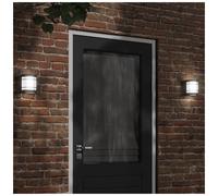 Outdoor Wall Light Black Stainless Steel Glass 13.5x10.5x16.5cm Pair IP44 Rated.