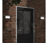 Outdoor Wall Light Black Stainless Steel PC Diffuser 31.5x9x10cm Pair Twin IP44