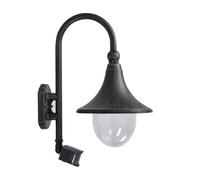 Outdoor Wall Light 'Daphne' with Motion Detector (Antique, Vintage) in Black Made of Aluminium (1 Light Source, E27) from Lindby | Wall lamp for Exterior/Interior Walls, House, Terrace und Balcony