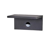 Outdoor Wall Light 'Darina' with Motion Detector (Modern) in Black Made of Aluminium (1 Light Source,) from Lucande | Wall lamp for Exterior/Interior Walls, House, Terrace und Balcony