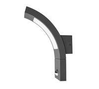 Outdoor Wall Light 'Juvia' with Motion Detector (Modern) in Black Made of Aluminium (1 Light Source,) from Lucande | Wall lamp for Exterior/Interior Walls, House, Terrace und Balcony