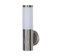 Outdoor Wall Light 'Kristof' with Motion Detector (Modern) in Silver Made of Stainless Steel (1 Light Source, E27) from Lindby | Wall lamp for Exterior/Interior Walls, House, Terrace und Balcony