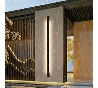 Outdoor Wall Light LED Outside Modern Decorative Lamp IP65 Waterproof Sconce Long Strip/Indoor ing Aluminum for Gardens Villa Hallway (Black-Neutral,150cm)