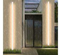 Outdoor Wall Light LED Outside Modern Decorative Lamp IP65 Waterproof Sconce Long Strip/Indoor ing Aluminum for Gardens Villa Hallway (White-Warm,180cm)