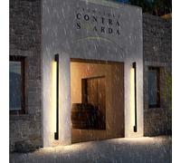 Outdoor Wall Light LED Outside Modern Decorative Lamp IP65 Waterproof Sconce Long Strip/Indoor ing Aluminum for Gardens Villa Hallway (Black-Warm,100cm)