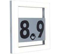 LUTEC Wall Light with House Number, Stainless Steel, Silver