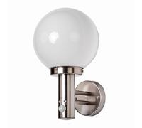 Lindby outdoor wall lamp Nada, stainless steel, glass, sensor, E27