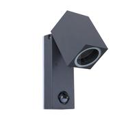 Outdoor Wall Light 'Othil' dimmable with Motion Detector (Modern) in Silver Made of Aluminium (1 Light Source, GU10) from Lindby | Wall lamp for Exterior/Interior Walls, House, Terrace und Balcony