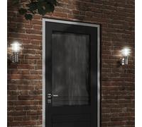 Outdoor Wall Light Pair Silver Stainless Steel 15.5x15.5x28cm IP44 with PC cover