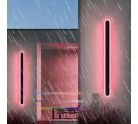 Outdoor Wall Light RGB Garden Lamp Remote Control Dimming Sconce LED Long Strip Aluminium ing IP65 Waterproof for/Indoor Party Gathering (A,30cm)