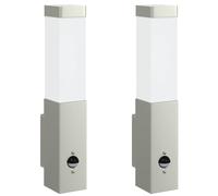 vidaXL Outdoor Wall Light Silver 10.5 x 6 x 33 cm