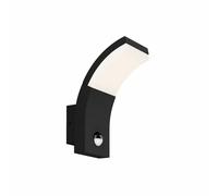 Outdoor Wall Light 'Timm' with Motion Detector (Modern) in Black Made of Aluminium (1 Light Source,) from Lucande | Wall lamp for Exterior/Interior Walls, House, Terrace und Balcony