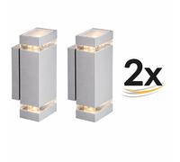 Outdoor Wall Light Up Down GU10 Garden Porch Exterior Modern Grey IP44 Pack of 2