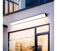 Outdoor Wall Light with Motion Sensor Long Bar Garden Wall Lighting IP65 Waterproof 3000K/4000K/6500K Outside/Indoor LED Wall Lamp Metal Modern for Porch Balcony Garage (Black White Light,150cm)
