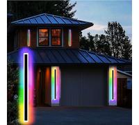 Outdoor Wall Light with Motion Sensor Outside/Indoor LED Wall Lamp Long Bar Garden Wall Lighting IP65 Waterproof 3000K/4000K/6500K Metal Modern for Porch Balcony Garag(Size:40CM 12W,Color:A)