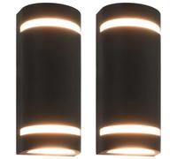 Outdoor Wall Lights 2 pcs 35 W Black Half-round