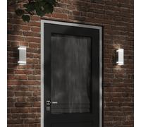 Outdoor Wall Lights 2pcs Silver Stainless Stl PC 9.5x7.5x24cm IP44 Weatherproof [EEK: A+++]