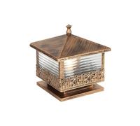 Outdoor Wall Lights Antique Pillar Die-cast Iron Post Lamps with Glass Panels Waterproof Landscape Column Lamp Exterior Lighting Fixture for Deck, Patio, Garden, Décor or Fence Waterpr (Brown 60cm)