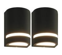 Outdoor Wall Lights Black Die-Cast Aluminium 75x95x150mm 2pc IP44 Modern Garden