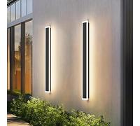 Outdoor Wall Lights, Black LED Exterior Light Fixtures Wall Mount, Modern Porch Lights Wall Sconce, Long LED Linear Wall Lamp Outside Lighting for Garage, Front Door 3000K
