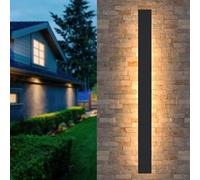 Outdoor Wall Lights LED Black Long Wall Sconce Ip65 Waterproof Outside Lights Rectangular Wall Lighting 3000k 48W Aluminum Exterior/Indoor Wall Light For Garden Villa Porch Terraces Garage,150cm*1