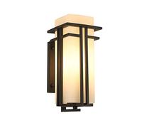 Outdoor Wall Lights Outdoor IP65 Waterproof Wall Light New Chinese Modern Minimalist Wall Lantern Metal Frame with Frosted Glass Exterior Wall Sconce for Yards Garage Front Porch Patio ( Size : 20*41c
