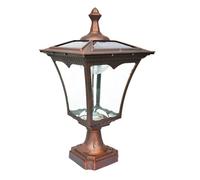 Outdoor Wall Lights Outdoor Solar Post Lamp Aluminum Clear Glass Column Light Solar Pillar Lights for Wooden Posts Deck Fence Gate Column Driveway Waterproof Pillar Lamp(Black,Warm Light - 3000K) (Br