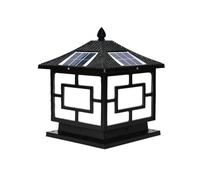 Outdoor Wall Lights Square Solar LED Column Lights IP65 Waterproof Acrylic Pillar Lamp Outdoor Aluminum Post Cap Light with Remote Control for Yard Street Lantern Landscape Bollard Lamp Waterproof Pi