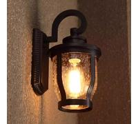 Outdoor Wall Lights Vintage Glass Wall Lamp IP65 Waterproof Outdoor Light Black Aluminium Wall Sconce Indoor and Outdoor Light with Raindrop Glass Shade Decorative Lamp Entrance Courtyard Indoor