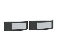 (black) vidaXL Outdoor Wall Lights Wall Lantern Wall Lamp 2 pcs Silver Stainless Steel