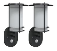 vidaXL Outdoor Wall Light with Sensor Black Stainless Steel