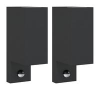(with sensor, 1 pcs) vidaXL Outdoor Wall Lights Wall Lamps Wall Lantern Black Die-cast Aluminium