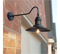 Outdoor Wall Lights Wall Mounted Gooseneck Vintage Industrial Outside Wall Light Waterproof Adjustable Metal Wall Sconces Lamp for Porch Farmhouse Garage Entrance Patio and Doorway,Black