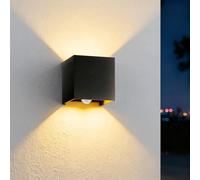 Outdoor Wall Lights with Motion Sensor,Up and Down Lights Outdoor IP65 Waterproof,8W 3000K PIR Outside Wall Lights with Adjustable Beam,Aluminum Indoor Black Wall Lamp for Porch,Living Room,1 Pack
