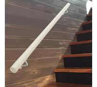 Outdoor Wall Mount Handrail - 1ft to 10ft Adjustable Stair Railing, White Wooden Staircase Banister Support Kit for Indoor & Outdoor Steps, 13 FT Baluster (11.5 FT)