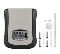 Outdoor Wall Mounted 4 Digit Combination Key Lock Storage Safe Password Security Box Aluminum Alloy Weatherproof for Home Emergency Access