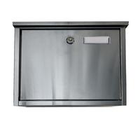 Outdoor Wall Mounted Post Box with Cylinder Lock Furnished Silver One Size